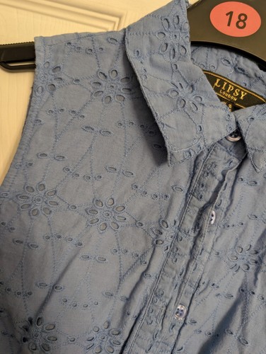 Blue broderie anglaise - broderie,