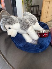 Lapland UK Husky and Husky dog bed and dog bowl  soft Toy Christmas xmas 