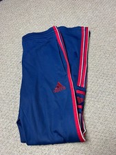 Adidas Vintage Y2K 00s Navy Blue Track Pants Size Small Retro Zip Leg Bottoms