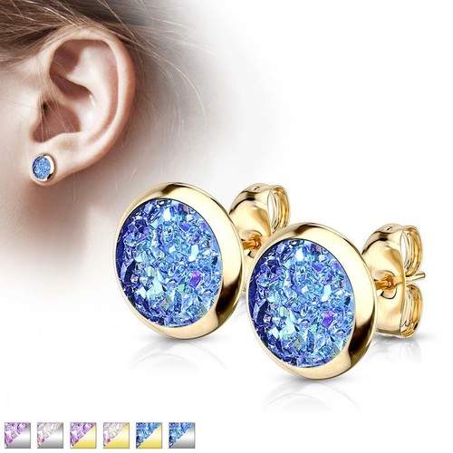 Druzy stone stud earrings - stone,