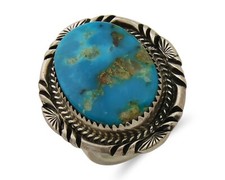 Navajo Ring 925 Sterling Silver Turquoise Signed Mike Begay C.80's