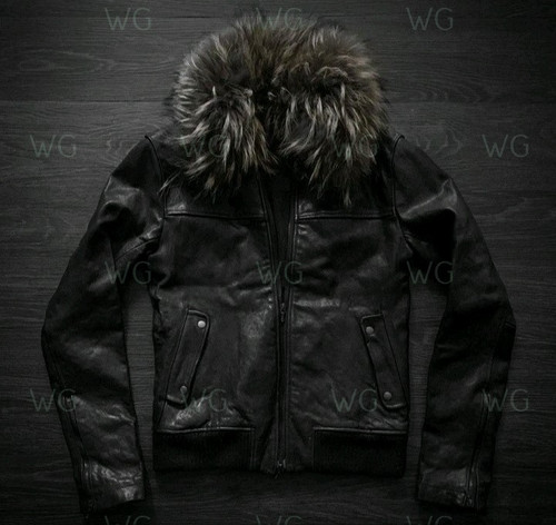 Sheepskin leather jacket with - sheepskin,
