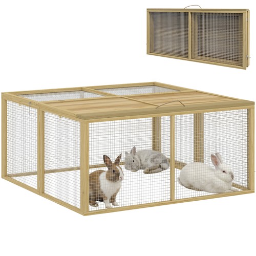 Pawhut rabbit hutch folding - pawhut,