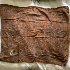 Vintage YSL wool scarf, paisley, autumn, damaged.