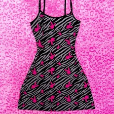 Playboy Zebra Print Slip Dress