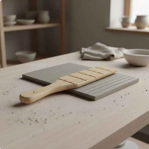 Wooden pottery clay board - clay,
