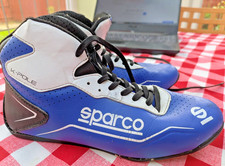 Sparco Kids K-Pole Kart Boots Size 3.5 in Blue and White (Used)