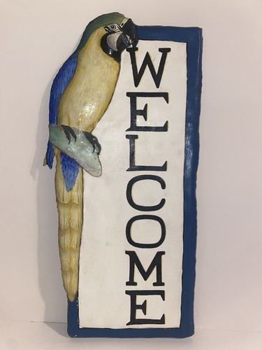 Blue macaw painted - blue,