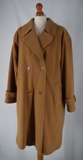 Ladies Vintage Admyra London Wool & Cashmere Camel Coat Size UK 18