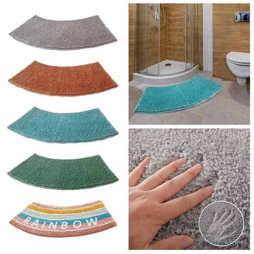 Curved shower mat fan shaped - curved,