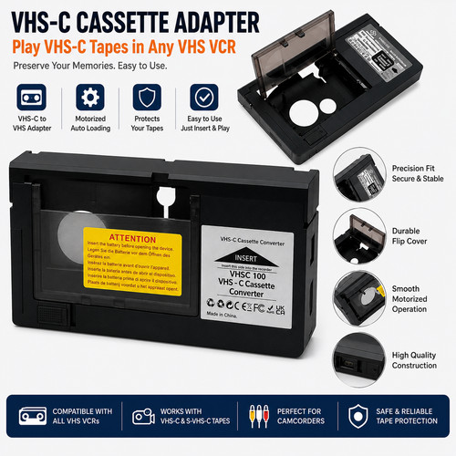 Cassette adapter for - adapter, vhs