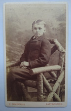 CDV Boy Rustic Chair Studio Prop by G. Churchill, Eastbourne