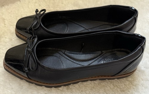 Black patent ballet - black, pumps