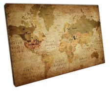 Vintage World Map Canvas