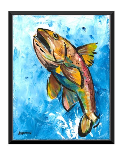Original 11x14 rainbow trout - original,