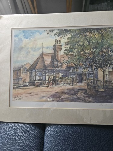 Signed water colour print - colour,