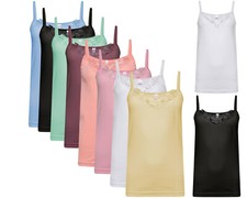 Ladies Vest Tops Womens Camisole Plain Cotton Summer Casual Tank Cami Inner Lace