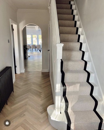 Taped edge carpet stair runner - taped,