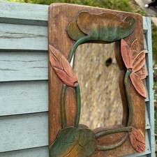 vintage handmade wooden mirror