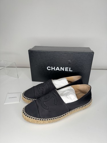 Chanel black silk espadrilles - chanel,