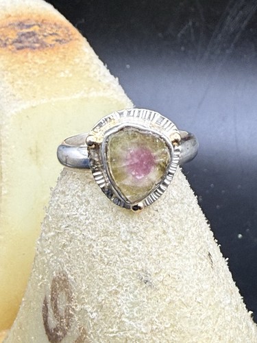 Watermelon turmaline ring size - watermelon,