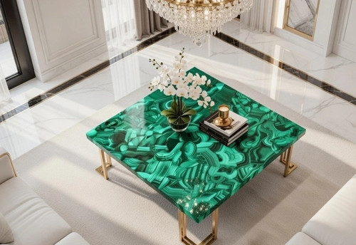 Malachite stone coffee - malachite, table