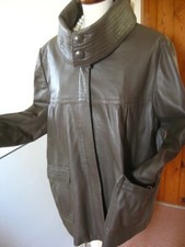 M&S LEATHER JACKET AUTOGRAPH 8 10 small swing coat Ladies retro soft real