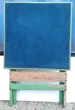 Vintage Blue Baize Felt Square Folding Card Games Table Occasional Table