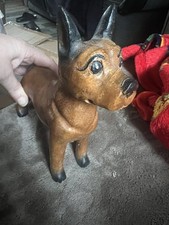 Vintage Hans Carved Wooden Dog Figurine