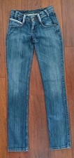 Rare Womens Levi's 571 Blue Jeans Buckle Cinch Back Skinny Fit Low Rise W27 L34