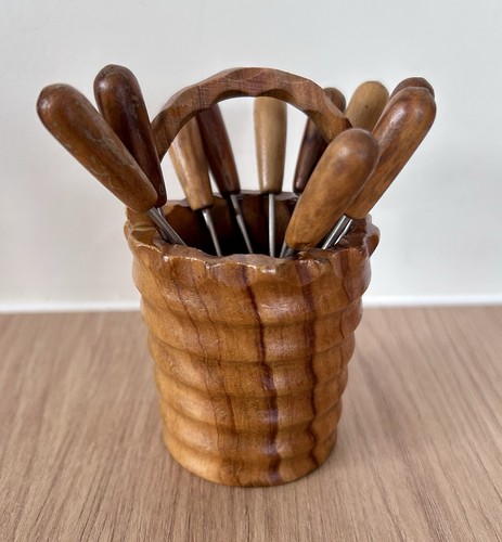 Vintage olive wood cocktail - wood,