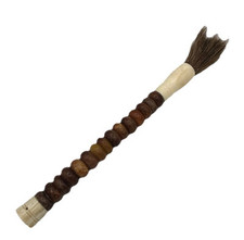 Rare Vintage Chinese Calligraphy Brush Bone & Semi Precious Stone