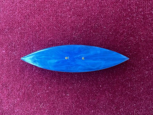 Vintage blue plastic tatting - blue,