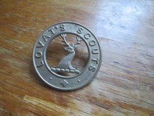 ORIGINAL LOVAT'S SCOUTS SCOTTISH REGIMENTAL MILITARY CAP BADGE WITH COPPER LUGS