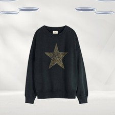 Ex Hush Women’s Long Sleeve Remi Rhinestone Sweatshirt  in Black (Defect)