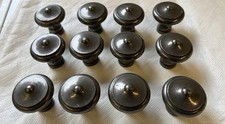 12 X Pewter Cupboard Door Knobs Handles - Used - See Pictures - 40mm (approx)