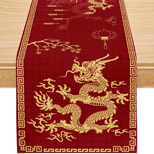 Chinese dragon table runner - chinese,