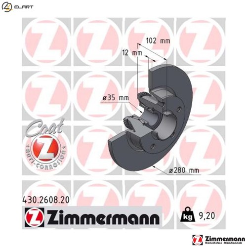 Brake disc 430 - 430.2608.20, for