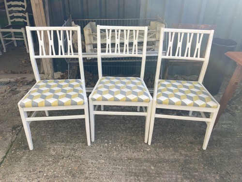White painted dining chairs - white,