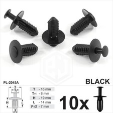 10x Black Plastic Bumper Trim