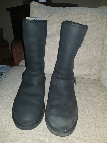 Ugg black leather sutter calf - black,