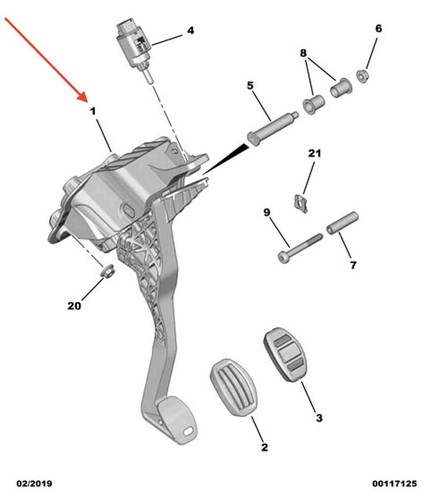 Peugeot 2008 brake pedal - peugeot, lhd