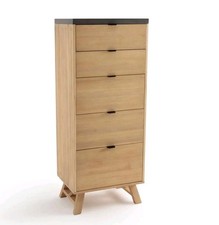 La Redoute Concrite Tallboy Dresser Grey/oak Concrite Top Effect RRP £729