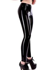 Latex Rubber Leggings waistband crotch with two way zip women latex leggings UK