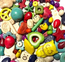 200g Howlite Pendants, Charms and Beads Mix Colour Mix Sizes 8mm-25mm