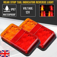 Pair 12V Rear Stop LED Lights Tail Brake Indicator Truck Van Lamp Trailer Light