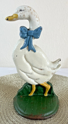 Cast iron duck doorstop white - duck,