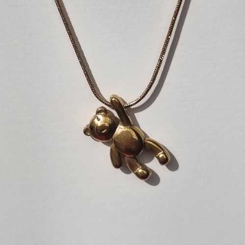 Gold tone teddy - gold, charm