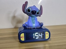 Lexibook 3D Disney Stitch Childrens Alarm Clock With Night Light - Blue - RL800D