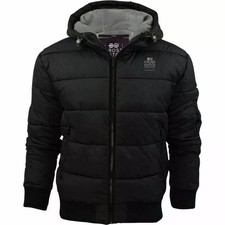 Crosshatch black label padded winter jacket in black/grey size XL NEW (with tag)